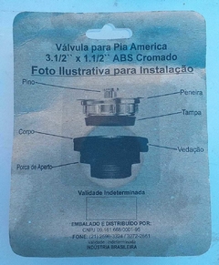 Válvula PVC PIA AMERICANA 3.1/2 X 1.1/2 CROMADA na internet