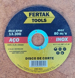 Disco de Corte Fino 4.1/2" para Ferro e Inox 115mm x 1,0mm para esmerilhadora ou lixadeira - comprar online