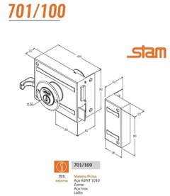 Fechadura para Portão Sobrepor 701/100 Stam na internet