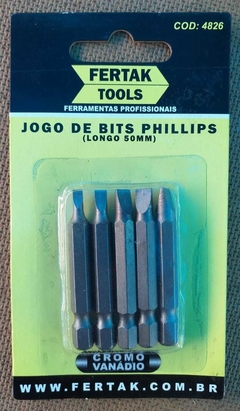 Jogo De Bits Longo Fenda Phillips Parafusadeira Furadeira Kit Com 5 Peças Fertak Tools - loja online