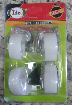 Kit 4 Rodas , 2 giratórias com freio e 2 fixas 1/5''