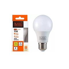 Lâmpada de LED Bulbo E27 Branca 11W 6500K A60 - Black+Decker