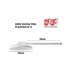 Chuveiro Ducha Fria Herc "8" 30cm 1/2P Com Braço s/ Registro - Herc