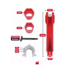 Chave Hidráulica Multifuncional Instalador Hidráulico reparadora 8 Em 1 pia e torneira