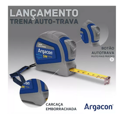 Trena De Aço Fita Metálica Emborrachada Auto Trava 10mx25mm - Argacon - comprar online