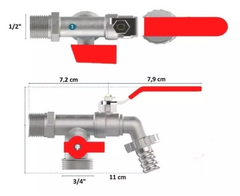 Torneira Esfera Dupla para Maquina de Lavar com Registro 1/2" - Fertak - comprar online