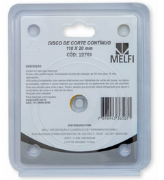 Disco de Corte Diamantado Contínuo 110X20MM - Melfi - comprar online