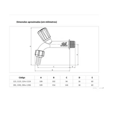 Torneira de Plástico para Tanque com Bico 1124 x 1/2 Pol x 15 cm - Herc - comprar online