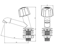 Torneira lavatorio 1/2 branca 1195-1 - Herc - comprar online