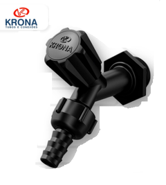 Torneira plástica krona p/ jardim preta 1/2" e 3/4" - comprar online