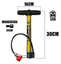 Bomba De Ar Encher Pneu Bicicleta Moto Carro Bola Portátil 30cm Fertak - comprar online