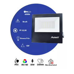 Refletor LED 50W 6500K IP65 Branca Avant - 259501372 na internet