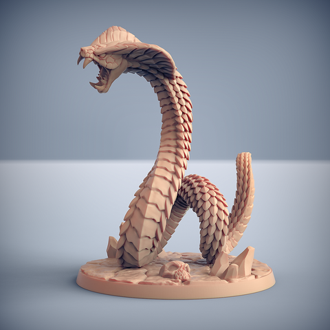 Serpente Gigante Cobra Miniature 3d Compatible With Dungeons 