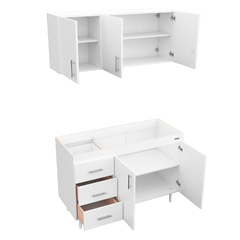 COMBO COCINA 1.20 EXPRESS BLANCO F/WENGUE MELAMINA S/BACHA - comprar online