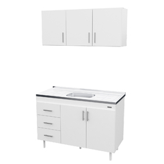 COMBO COCINA 1.20 EXPRESS BLANCO F/WENGUE MELAMINA S/BACHA