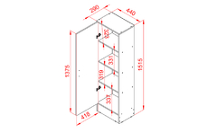 Despensero 1,50 mts. – 1 Puerta 44 × 29 × 152 cm - comprar online