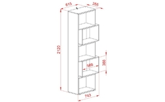 Biblioteca Juvenil 5 cubos 74 x 36 x 212 cm - comprar online