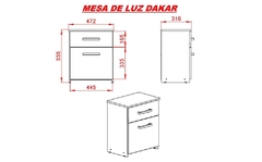 Mesa de Luz Dakar 47 x 31 x 56 cm - libertador muebles