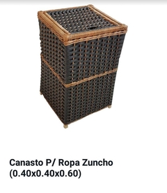 canasto para ropa mimbre o zuncho - comprar online