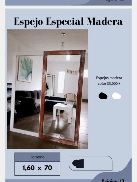 Espejo especial madera