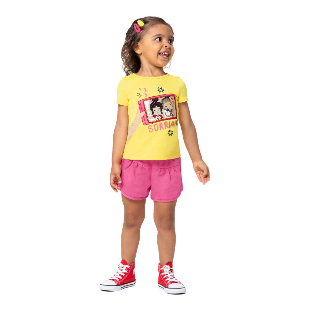 Conjunto Infantil Barbie Girl Menina Saia Menina Roupa Verão