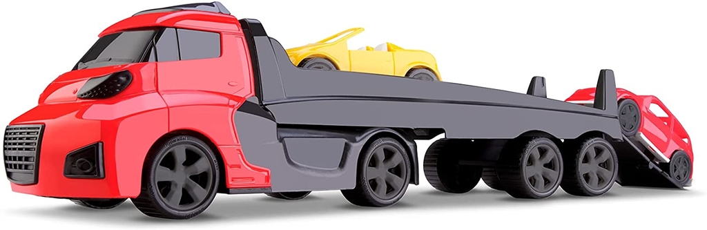 Caminhão Cegonha Transport com 2 carrinhos – DM Toys