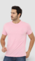 Camiseta Essencial Basicando Gola Redonda Lisa 100% Algodão Rosa (Masculina)