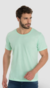 Camiseta Essencial Basicando Gola Redonda Lisa 100% Algodão Verde Água (Masculina)