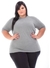 Camiseta Plus Size Essencial Basicando Lisa 100% Algodão Cinza (Feminina)