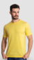 Camiseta Essencial Basicando Gola Redonda Lisa 100% Algodão Amarela (Masculina)