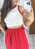 Cropped bicolor vermelho