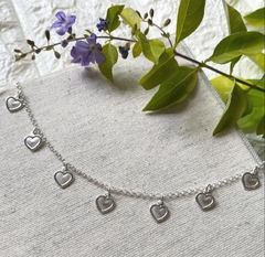 Choker de Corações Prata 925