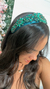 Tiara de pedraria Maitê verde - comprar online