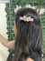 hair clip bico de pato borboleta pink