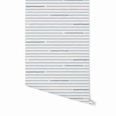 Papel de Parede P Estampa Bernuncia Azul Textura Linho L1m x A1,70m - Mercato Cuore