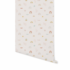 Papel de Parede P Estampa Chuva e Sol Nude Textura Linho L1m x A1,70m - Mercato Cuore