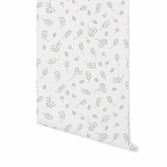 Papel de Parede P Estampa Garapuvu Verde Folha Textura Linho L1m x A1,70m - Mercato Cuore