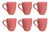 Juego De Tazas Set X6 Jarro Mugg Cerámica Cafe Taza Rosa