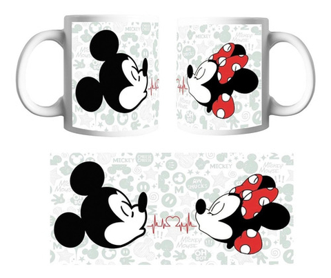 Taza Dia De Los Enamorados Beso Mickey Minnie Regalo Amor