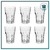 Set X6 Vasos De Vidrio Transparentes Facetados 400ml Durax
