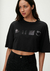 T-Shirt Lez a Lez Cropped Oversized Com Paetês