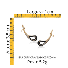 Brinco Ear Cuff Cravejado Em Zircônia - comprar online