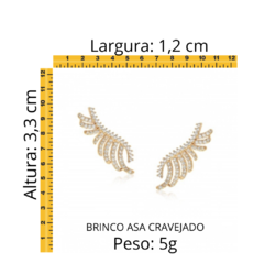 Brinco Ear Cuff Asa Cravejado Em Zircônia - comprar online