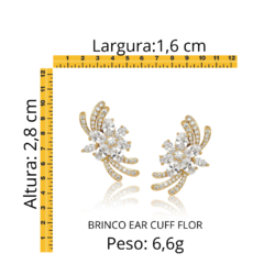 Brinco Ear Cuff Flor Cravejado Em Zircônia - comprar online