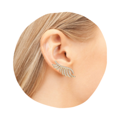 Brinco Ear Cuff Asa Cravejado Em Zircônia na internet