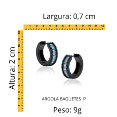 Argola Em Zircônias Cristais em Formato Baguete "P" - comprar online