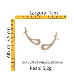 Brinco Ear Cuff Cravejado Em Zircônia - comprar online