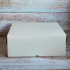 Caja para torta 1 pliego blanca 29 x 29 x 11 cm