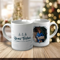 CANECA NATAL COM FOTO - VINTAGE - JJ PERSONALIZADOS