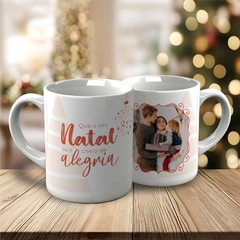 CANECA NATAL COM FOTO - VINTAGE - JJ PERSONALIZADOS